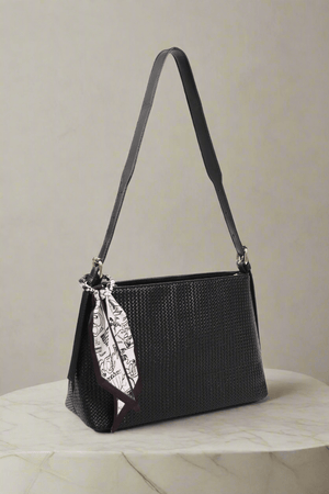Carraig Donn Black Weave Shoulder Bag