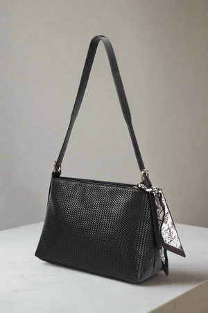 Carraig Donn Black Weave Shoulder Bag