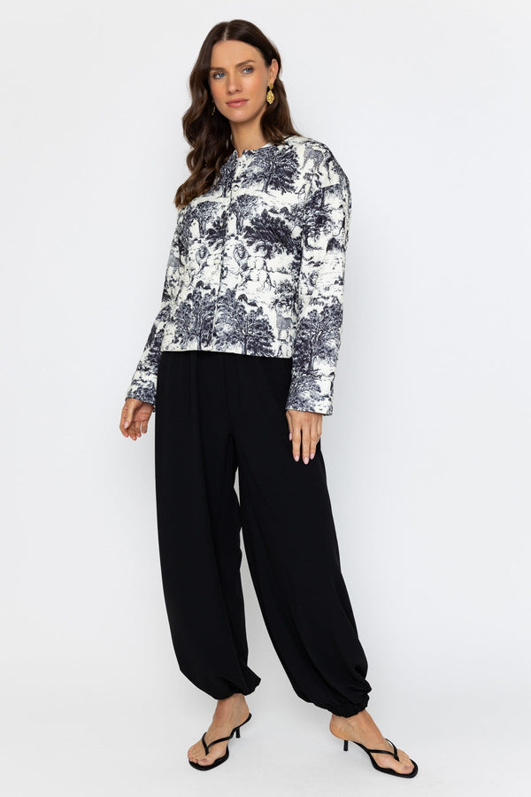 Carraig Donn Black & White Printed Quilted Jacket