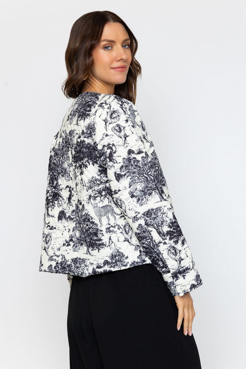 Carraig Donn Black & White Printed Quilted Jacket