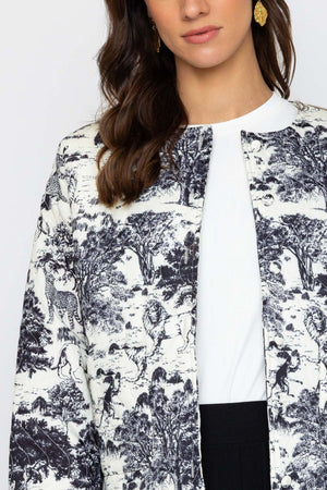 Carraig Donn Black & White Printed Quilted Jacket