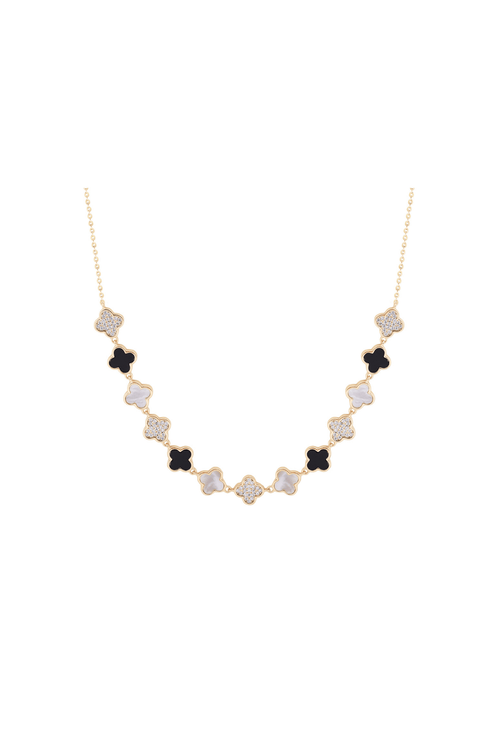 Black & White Thirteen Fleur Necklace