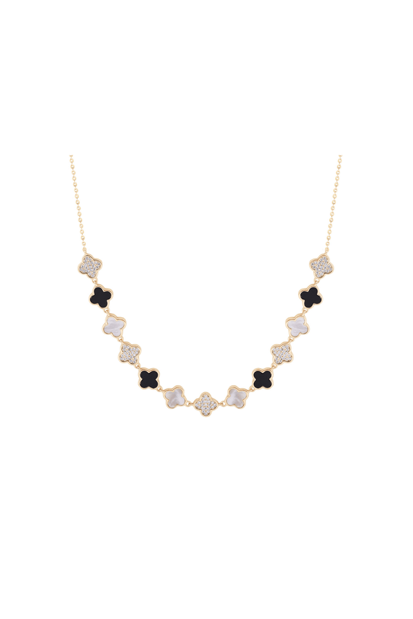 Carraig Donn Black & White Thirteen Fleur Necklace