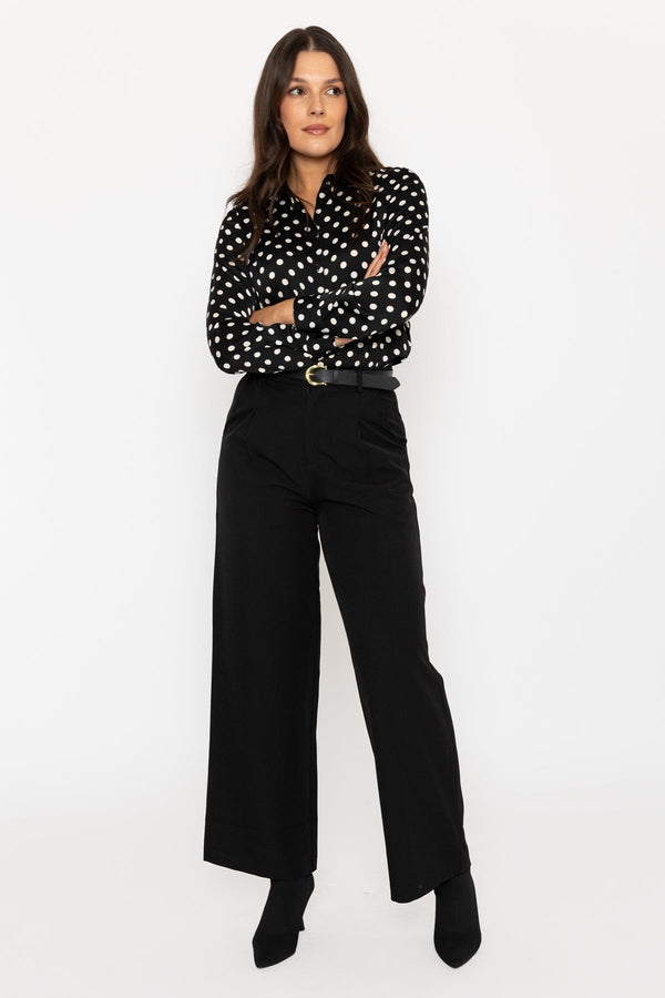 Carraig Donn Black Wide Leg Tailored Trousers