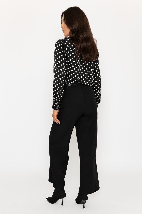 Carraig Donn Black Wide Leg Tailored Trousers