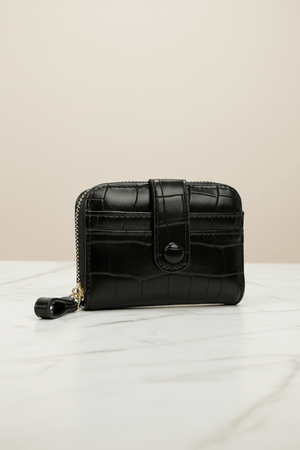 Carraig Donn Black Zip Tab Purse