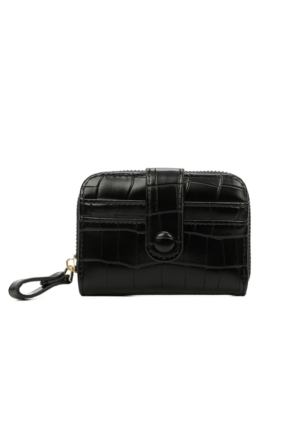 Carraig Donn Black Zip Tab Purse