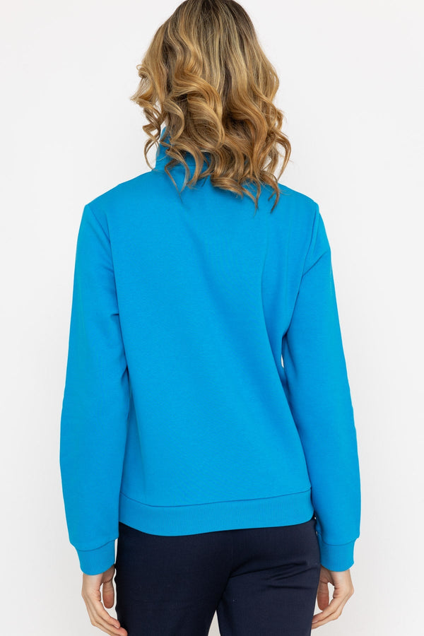 Carraig Donn Blue 1/4 Zip Pocket Sweatshirt