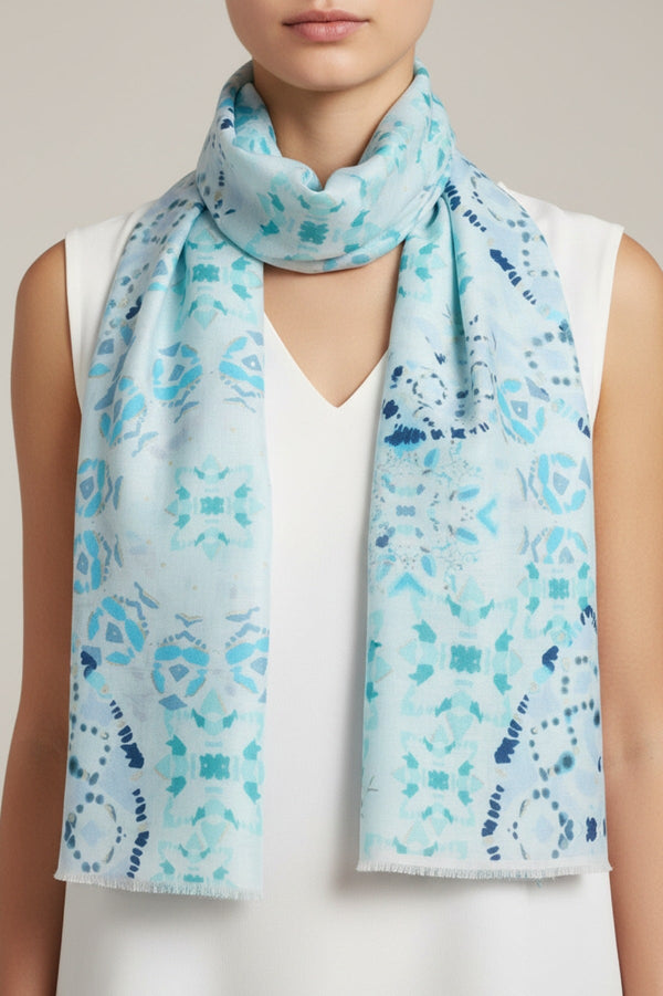 Carraig Donn Blue Abstract Animal Print Scarf