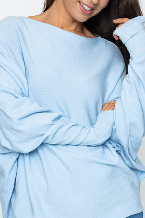 Carraig Donn Blue Batwing Knit Jumper