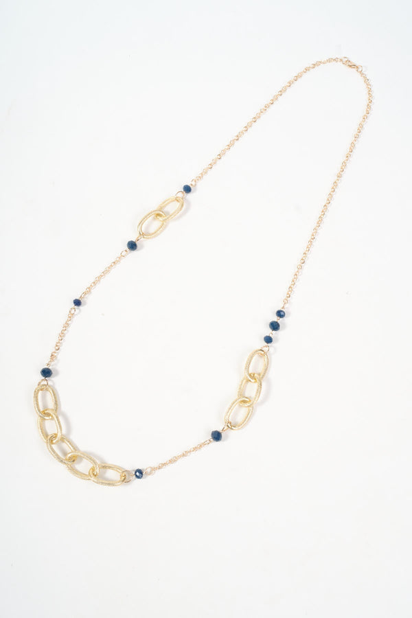 Carraig Donn Blue Bead & Link Long Necklace