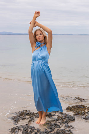 Blue Clodagh One Shoulder Midi Dress - Main Image