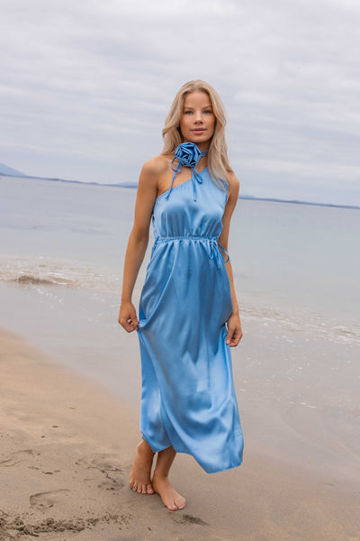 Blue Clodagh One Shoulder Midi Dress Wedding Guest Dresses
