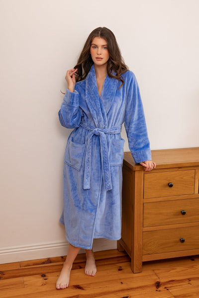 Carraig Donn Blue Cosy Flannel Fleece Robe