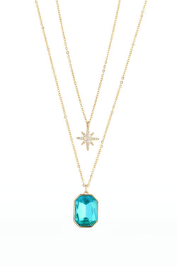 Carraig Donn Blue Crystal Star Necklace