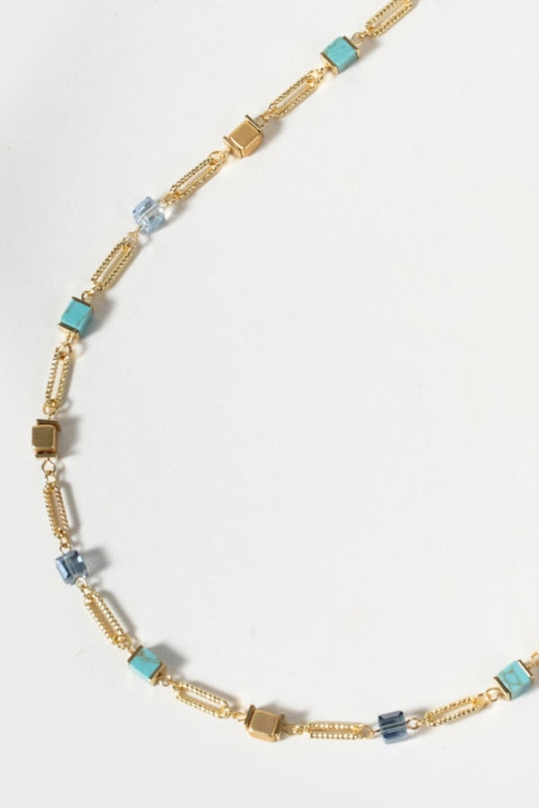 Carraig Donn Blue Cube Beaded Necklace