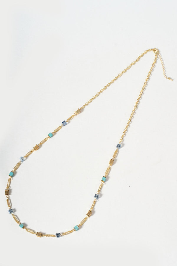 Carraig Donn Blue Cube Beaded Necklace