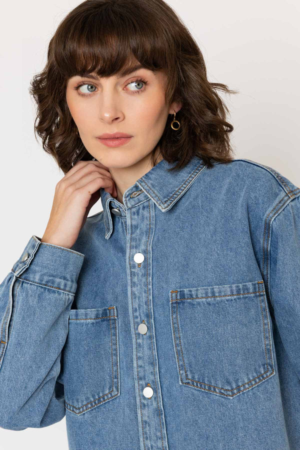 Carraig Donn Blue Denim Cotton Shirt
