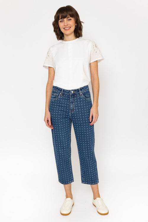 Blue Denim Polka Dot Jeans