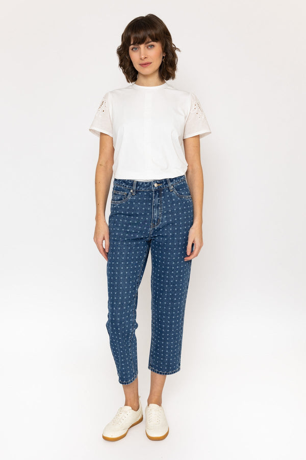 Carraig Donn Blue Denim Polka Dot Jeans