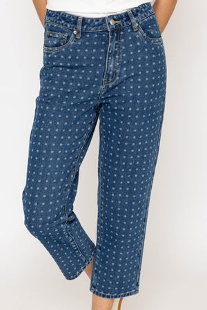 Carraig Donn Blue Denim Polka Dot Jeans