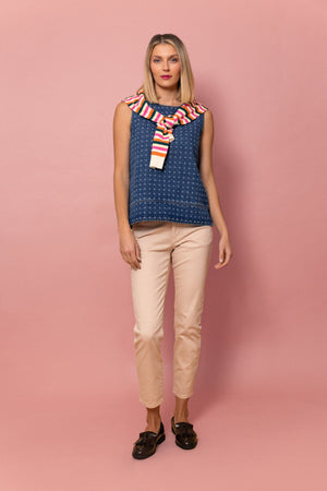 Carraig Donn Blue Denim Polka Dot Top