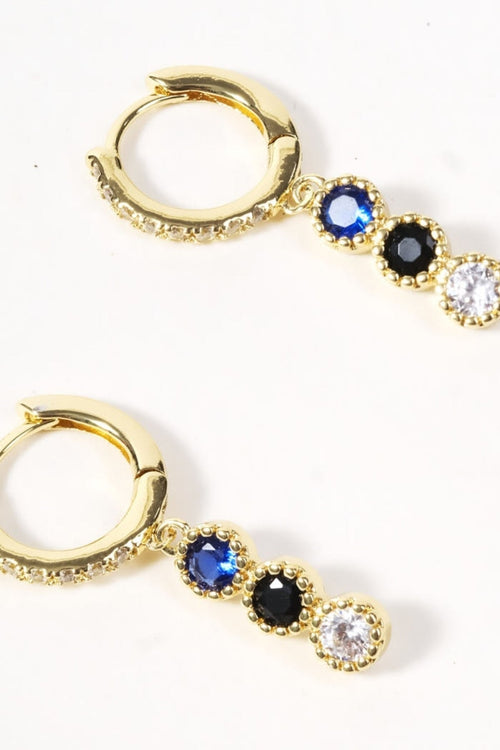 Carraig Donn Blue Drop Stone Gold Earrings