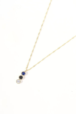 Carraig Donn Blue Drop Stone Gold Necklace