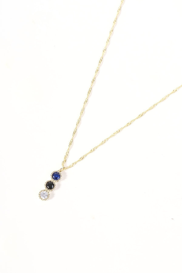 Carraig Donn Blue Drop Stone Gold Necklace