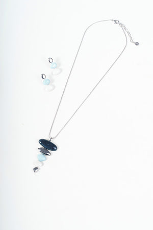 Carraig Donn Blue Five Drop Pendant Necklace