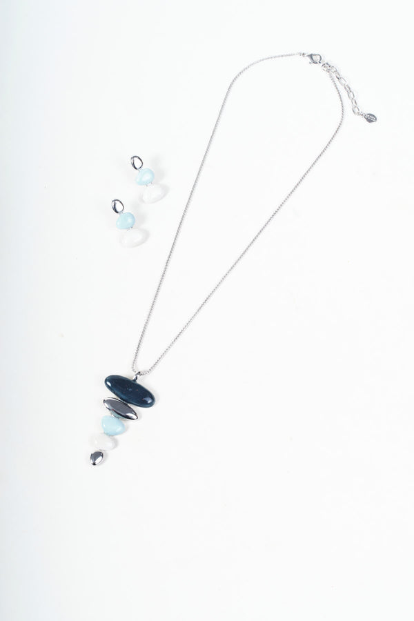 Carraig Donn Blue Five Drop Pendant Necklace