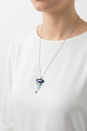 Carraig Donn Blue Five Drop Pendant Necklace