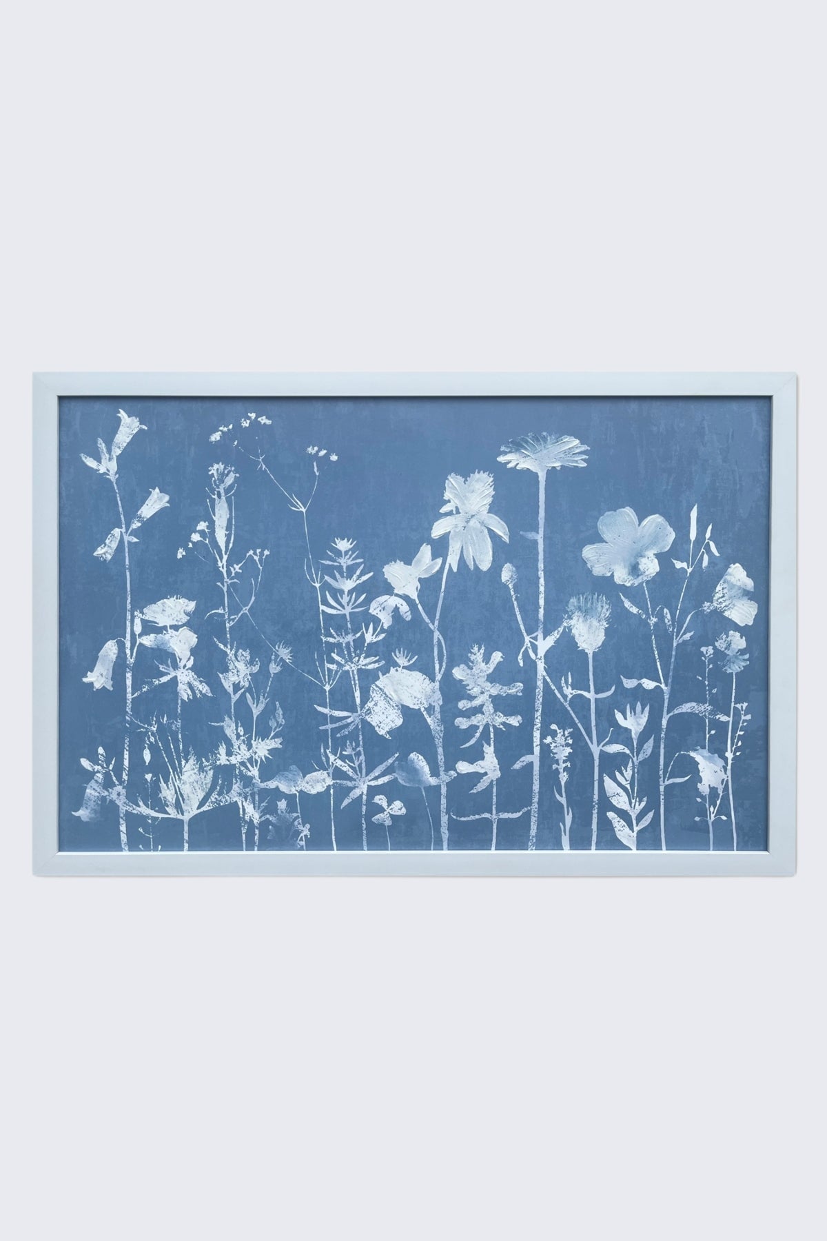 Blue Floral Framed Wall Art Affordable Wall Art Ready to Hang