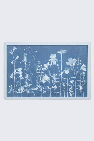 Blue Floral Meadow Framed Wall Art