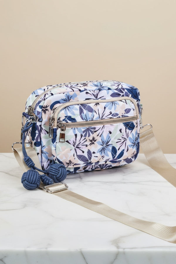 Carraig Donn Blue Floral Print Charm Camera Bag
