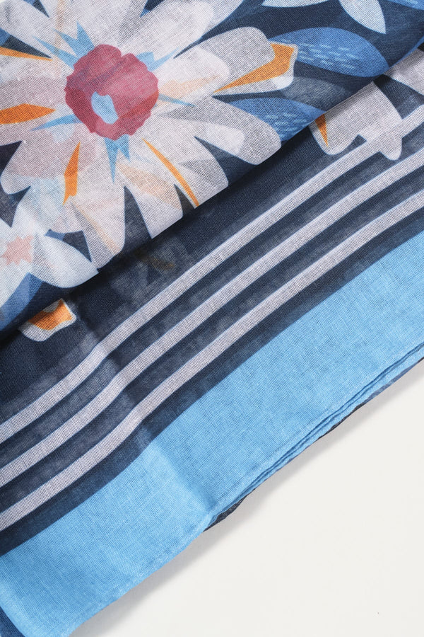 Carraig Donn Blue Floral Print Scarf