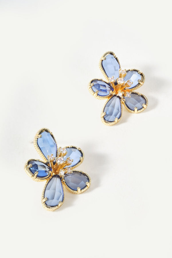 Carraig Donn Blue Flower Stud Earrings