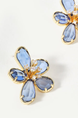 Carraig Donn Blue Flower Stud Earrings