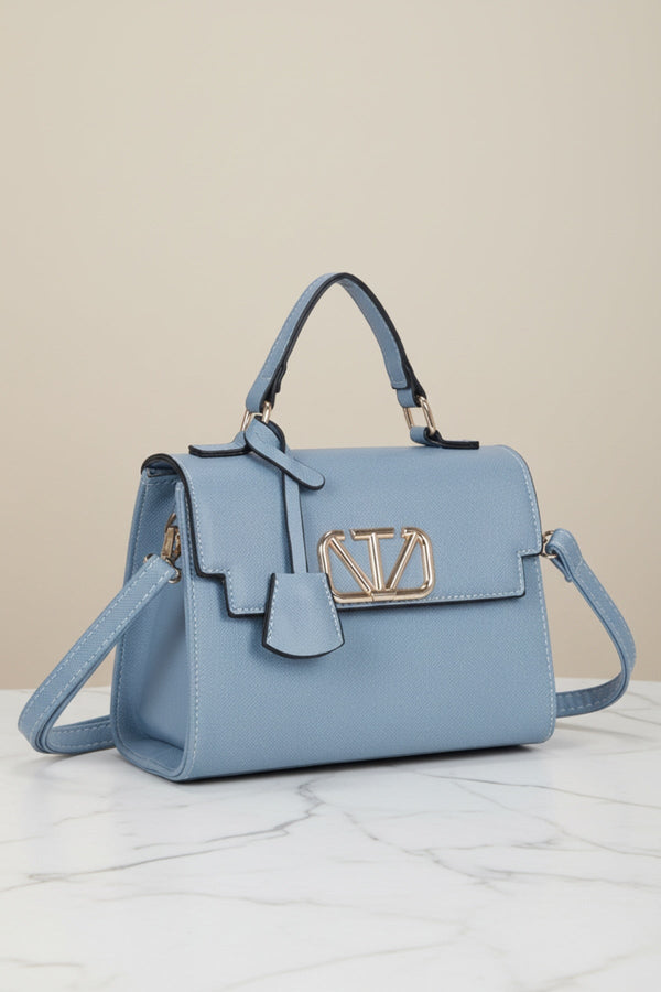 Carraig Donn Blue Grab Handle Flap Bag