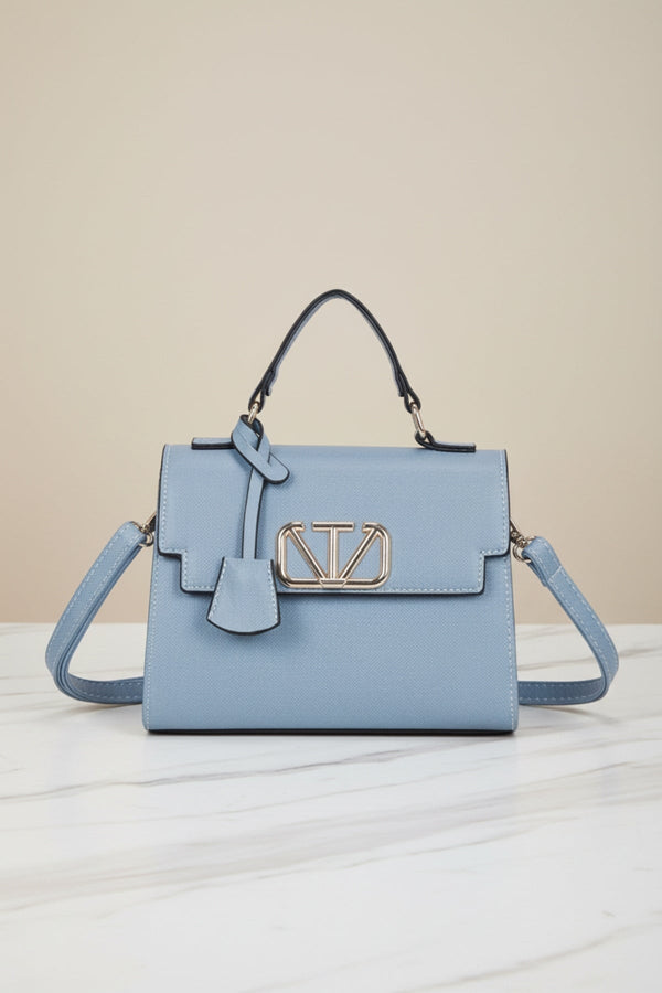 Carraig Donn Blue Grab Handle Flap Bag
