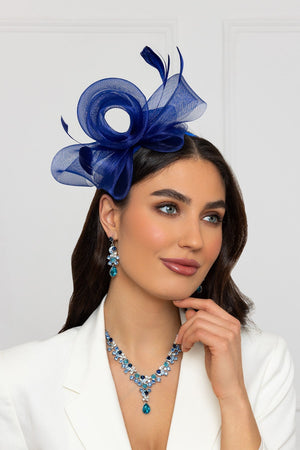 Blue Hairband Fascinator with Feathers