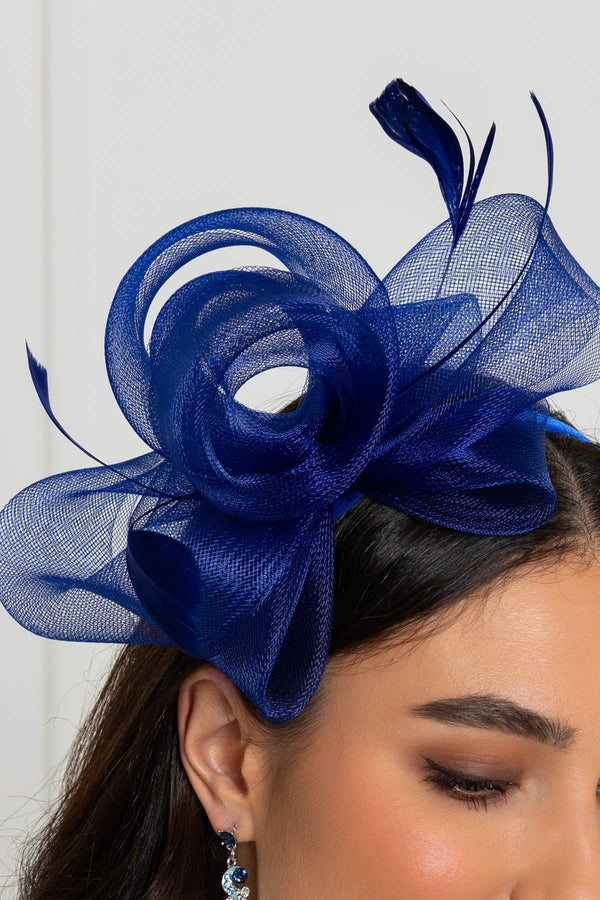 Carraig Donn Blue Hairband Fascinator with Feathers