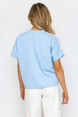 Carraig Donn Blue Lace Trim T-Shirt Top