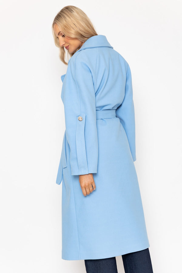 Carraig Donn Blue Long Belted Coat