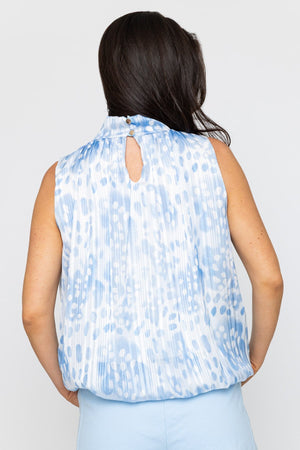 Carraig Donn Blue Lurex Print Halter Top