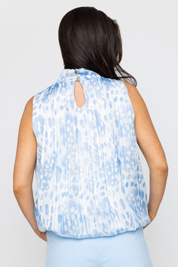 Carraig Donn Blue Lurex Print Halter Top