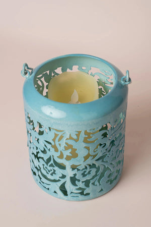 Carraig Donn Blue Metal Lantern