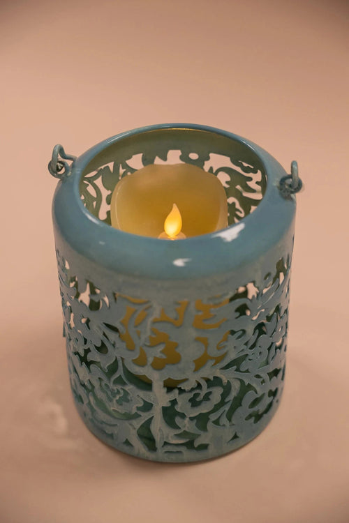 Carraig Donn Blue Metal Lantern