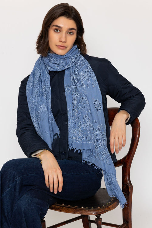 Blue Paisley Pattern Scarf