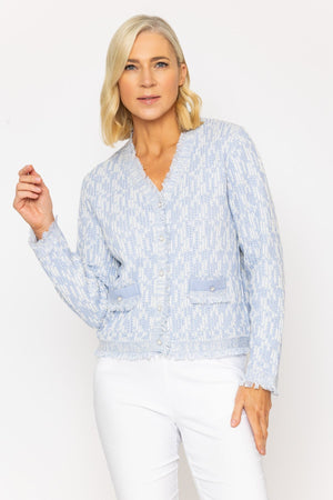 Carraig Donn Blue Pearl Button Cardigan